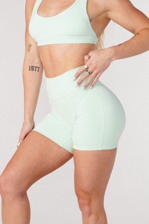 Turquoise Young LA W112 Effortless Biker Shorts NZ | 7912564-WO