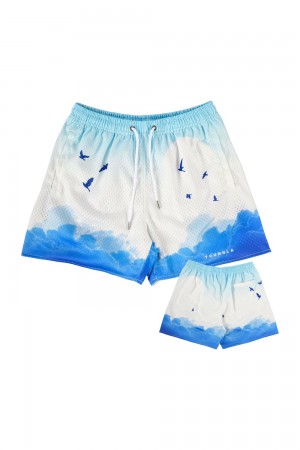White Blue Young LA 141 The Block Party Shorts NZ | 5783109-LF