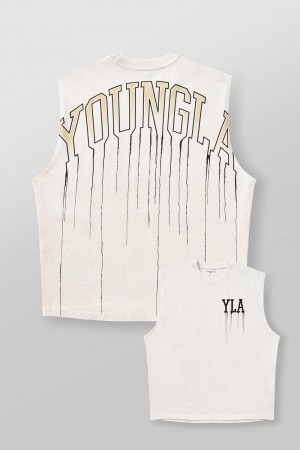 White Young LA 3031 - Drip Muscle Tanks NZ | 3581974-EX