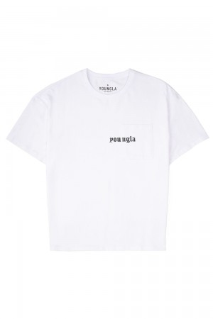 White Young LA 416 Eternal Pocket Tees NZ | 3981706-AK