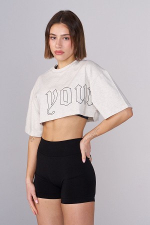 White Young LA W436 - Urban Crop Tee NZ | 8642510-NJ