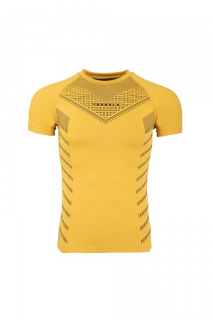 Yellow Young LA 465 Superhero Compression Tees NZ | 8397541-KO